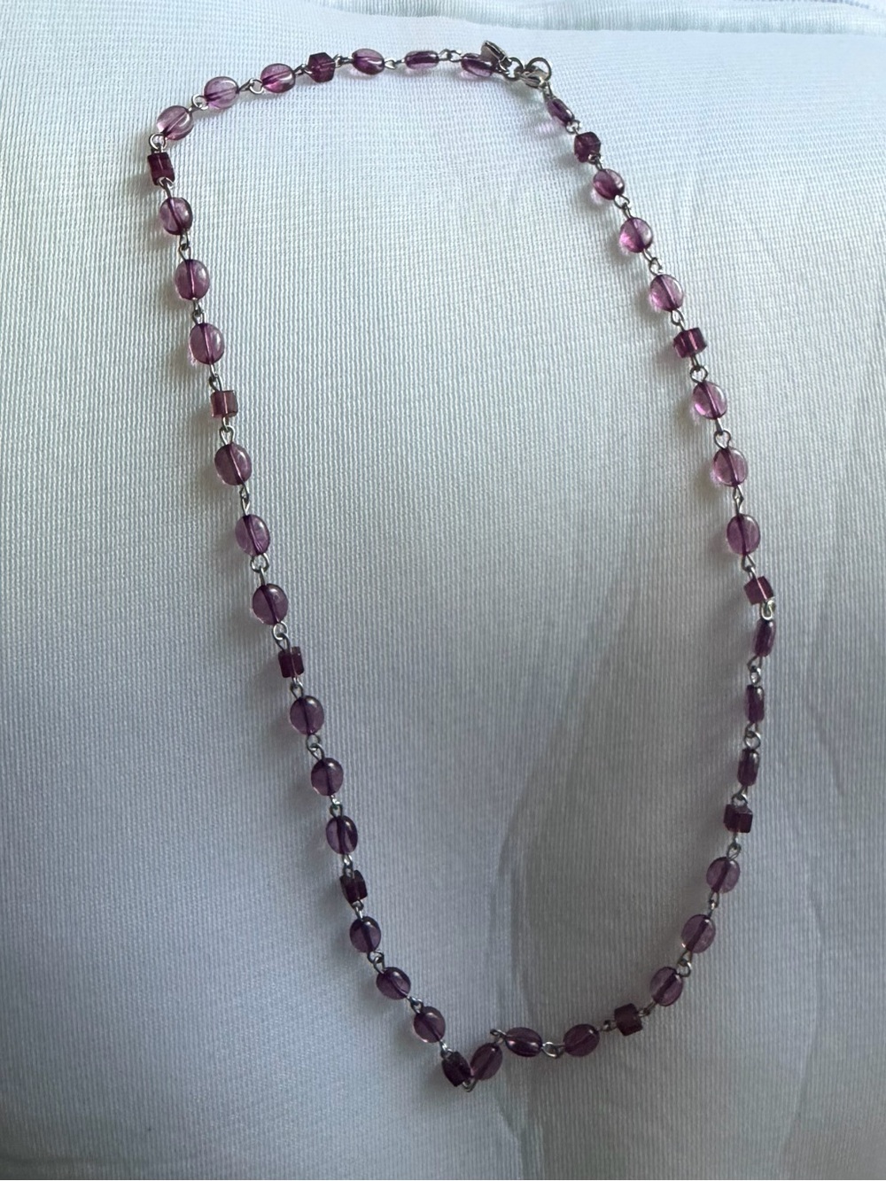Avalon Purple Beaded Necklace with Linked Chain